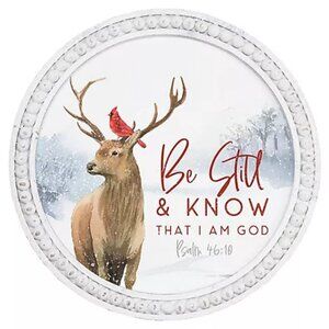 Sincere Surroundings 14" Be Still Deer Beaded Art QVC NWT